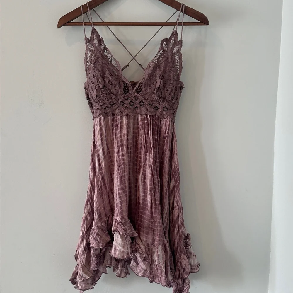 Free People Adella slip dress in Plum Combo size XS - Picture 4 of 9